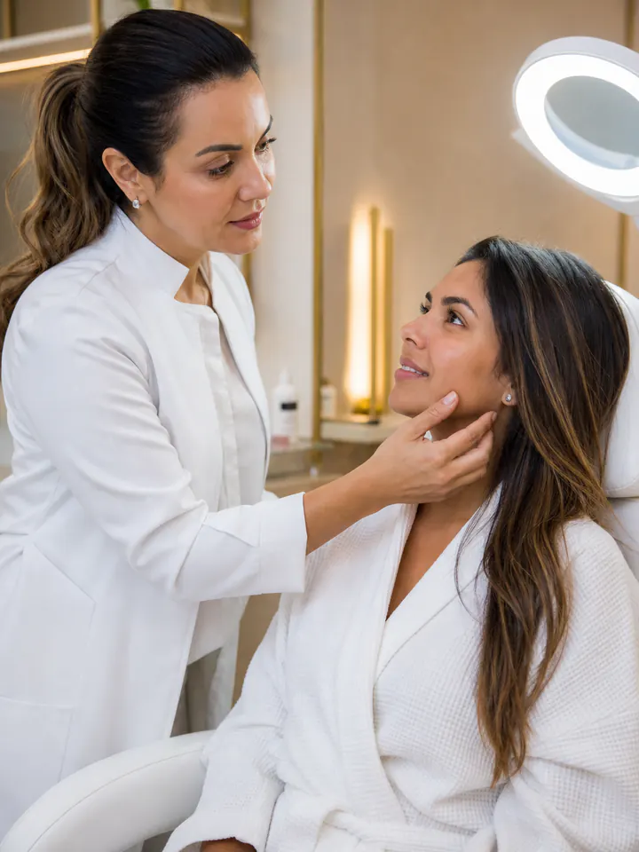 Profissional de estética em atendimento personalizado